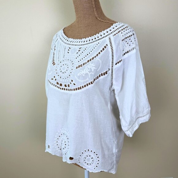 Coster Copenhagen White Eyelet Embroidery Blouse | Size 38 (US 6) - Picture 2 of 7